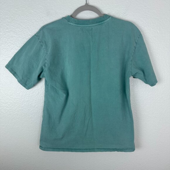 Anine Bing La Logo Tee S Green Short Sleeve Crew Neck Cotton Summer Casual - Picture 7 of 9
